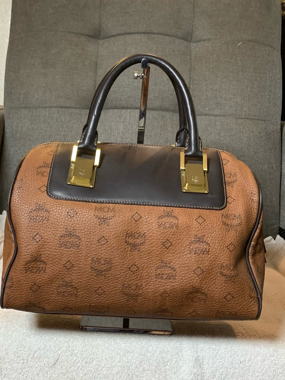 GUC MCM Chocolate Boston Bag - Picture 5 of 6
